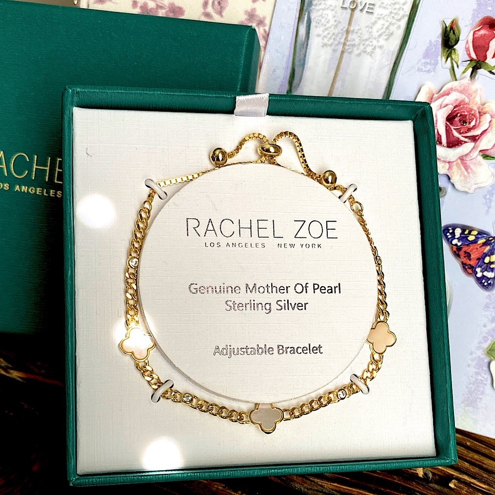 Rachel Zoe Gold Bracelet with Mother of Pearl accents & a FREE GIFT 💝:)
